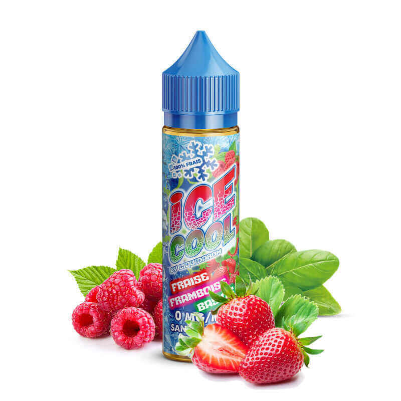 LIQUIDAROM ICE COOL Fraise Framboise Basilic - E-liquide 50ml-0 mg-VAPEVO