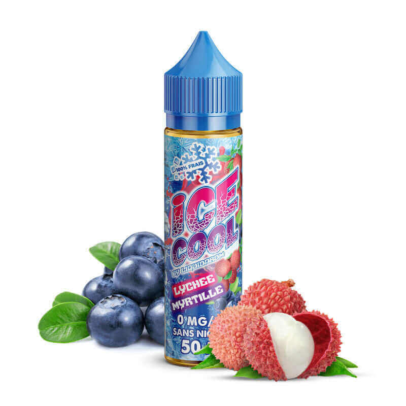 LIQUIDAROM ICE COOL Lychee Myrtille - E-liquide 50ml-0 mg-VAPEVO