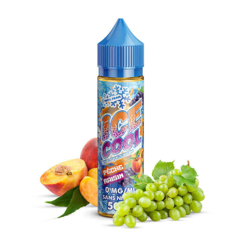 LIQUIDAROM ICE COOL Pêche Raisin - E-liquide 50ml-0 mg-VAPEVO