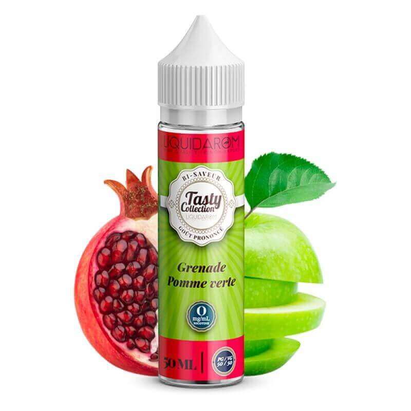 LIQUIDAROM TASTY COLLECTION E-liquide Grenade Pomme Verte 50ml-0 mg-VAPEVO