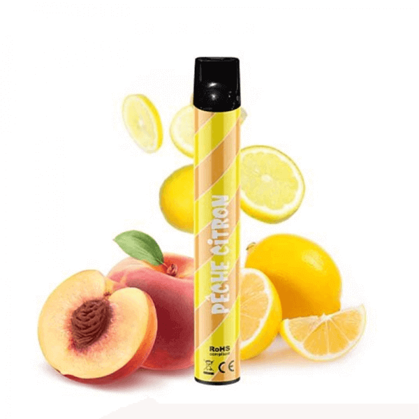 LIQUIDEO Pod Jetable Wpuff Pêche Citron-0 mg-VAPEVO