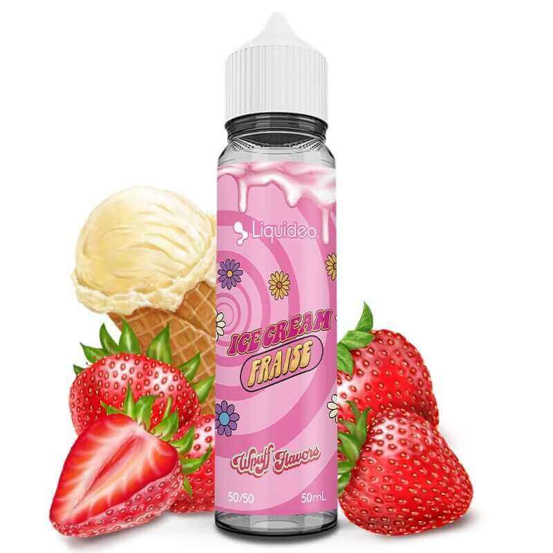 LIQUIDEO Wpuff Flavors Ice Cream Fraise - E-liquide 50ml-0 mg-VAPEVO