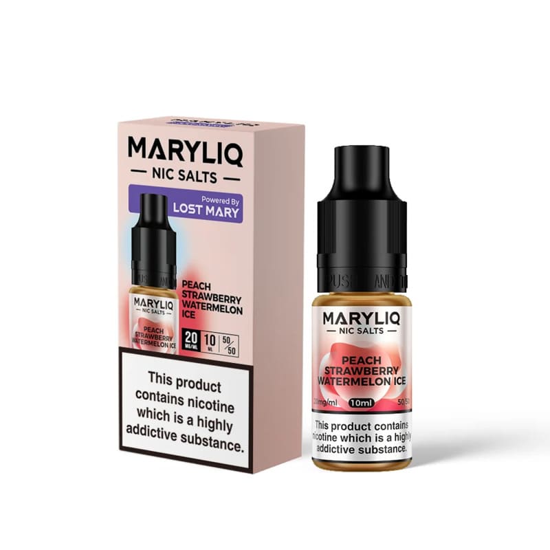 LOST MARY Maryliq Peach Strawberry Watermelon Ice - Sel de nicotine 10ml-10 mg-VAPEVO