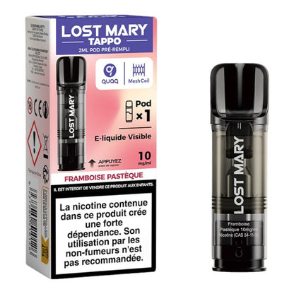 LOST MARY Tappo - Pack de 2 Cartouches 2ml 600 Puffs-10 mg-Framboise Pastèque-VAPEVO