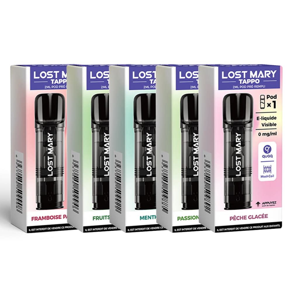 LOST MARY Tappo - Pack de 2 Cartouches 2ml 600 Puffs-10 mg-Pastèque-VAPEVO