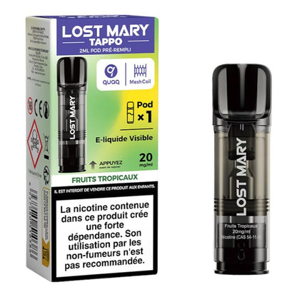 LOST MARY Tappo - Pack de 2 Cartouches 2ml 600 Puffs-20 mg-Fruits Tropicaux-VAPEVO