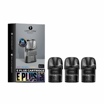 LOST VAPE E-Plus - Pack de 3 Cartouches Pod 3ml-0.3 ohm-VAPEVO