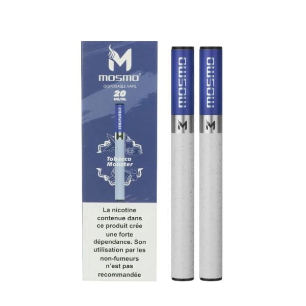 MOSMO Stick - Pack de 2 Pods Jetables 300 Puffs-20 mg-Tobacco Monster-VAPEVO
