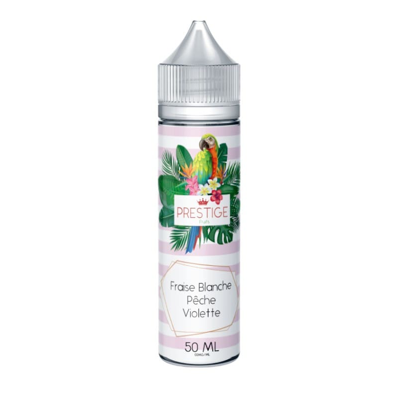 PRESTIGE FRUITS Fraise blanche & Pêche & Violette - E-liquide 50ml-0 mg-VAPEVO