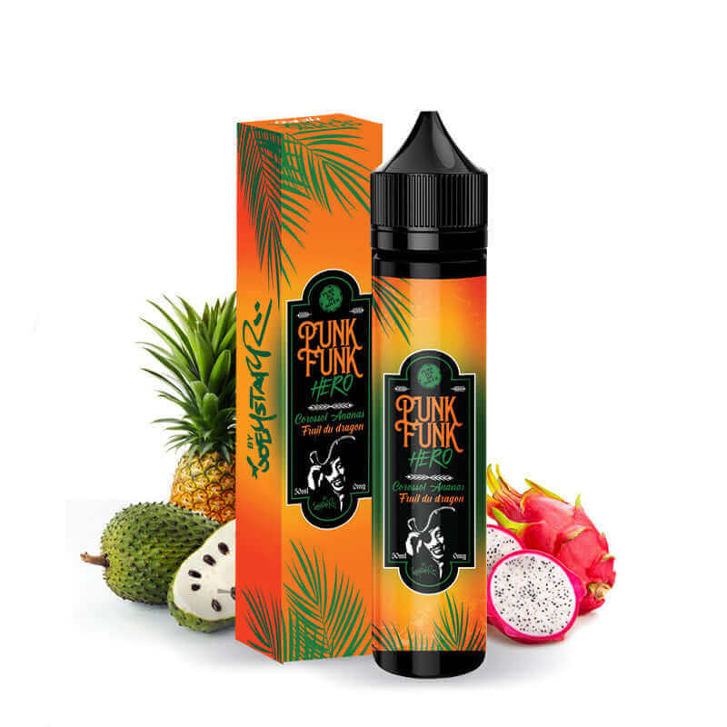 PUNK FUNK HERO Corossol Ananas Fruit du Dragon - E-liquide 50ml-0 mg-VAPEVO