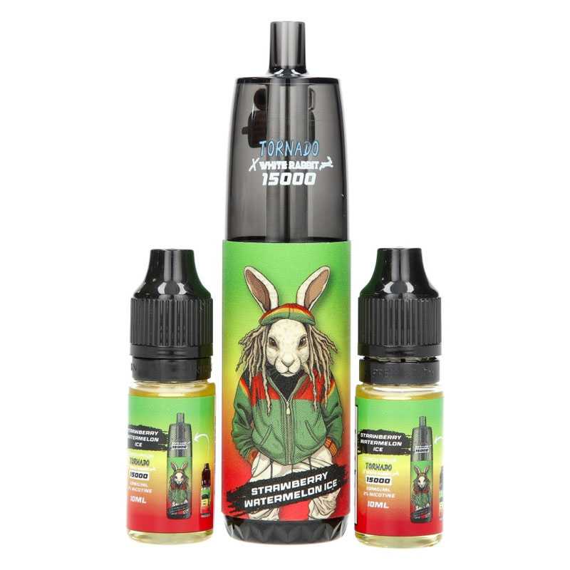 RANDM X WHITE RABBIT Tornado 15000 - Pack Pod Jetable 15000 Puffs 14ml-20 mg-Strawberry Watermelon-VAPEVO