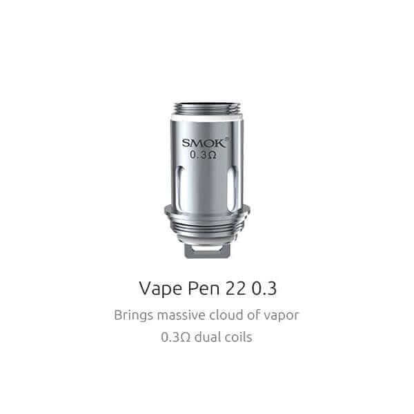 SMOKTECH Vape Pen 22 - Pack de 5 Résistances-0.3 ohm-VAPEVO