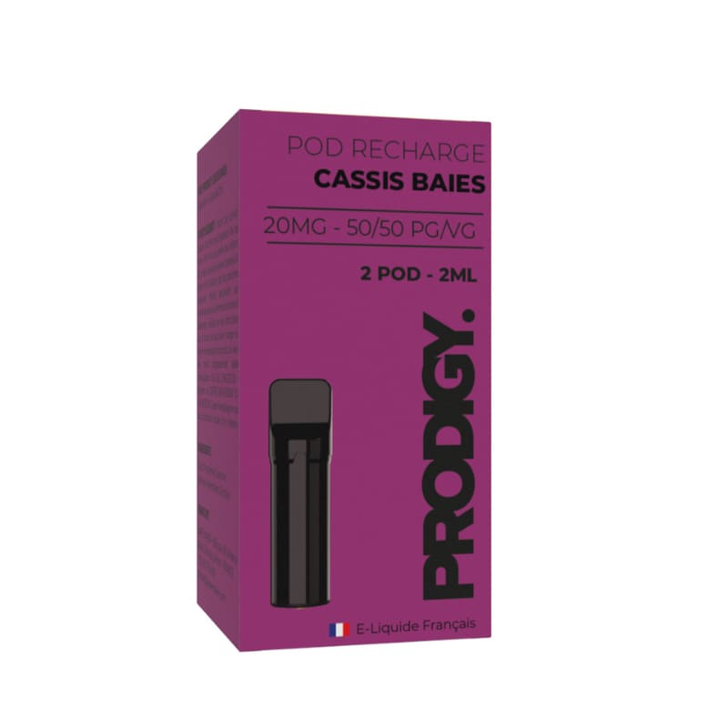 VAPE MAKER Prodigy - Pack de 2 Cartouches 2ml 20mg-0 mg-Cassis Baies-VAPEVO