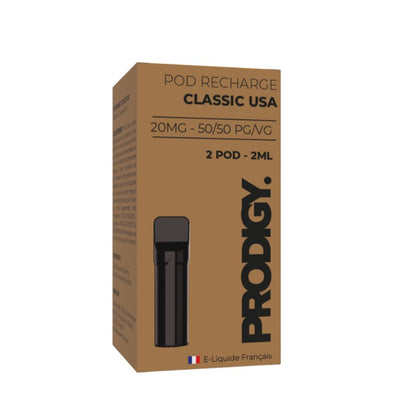 VAPE MAKER Prodigy - Pack de 2 Cartouches 2ml 20mg-0 mg-Classic USA-VAPEVO