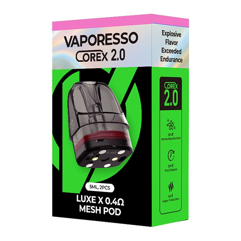 VAPORESSO Luxe X Series Corex 2.0 - Pack de 2 Cartouches Pod 5ml-0.3 ohm-VAPEVO