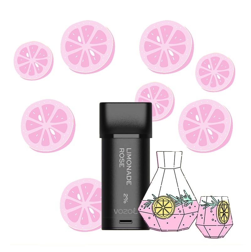 VOZOL Switch 600 - Pack de 2 Cartouches 2ml-0 mg-Limonade Rose-VAPEVO