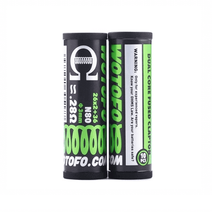 WOTOFO Coils Prémontés-Ni80 Dual Core Fused Clapton Coils 26Gx2+36G / 0.28Ω 10 pcs-VAPEVO