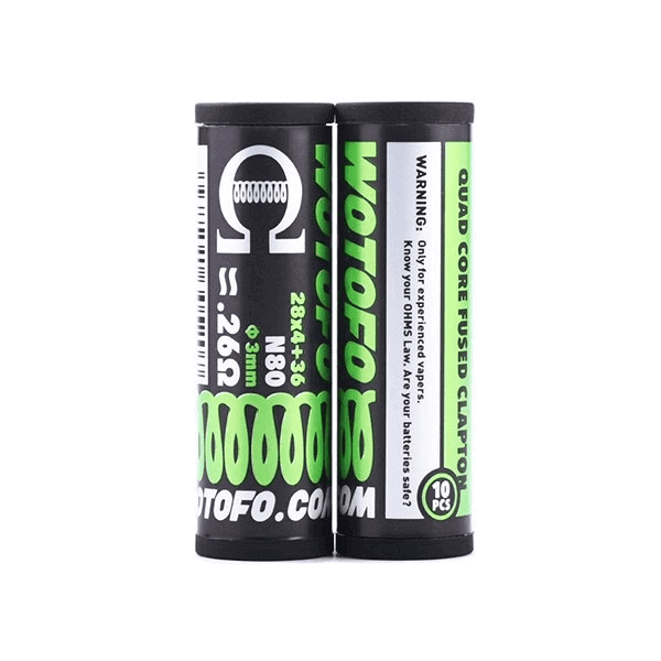 WOTOFO Coils Prémontés-Ni80 Quad Core Fused Clapton Coils 28Gx4+36G / 0.26Ω 10 pcs-VAPEVO