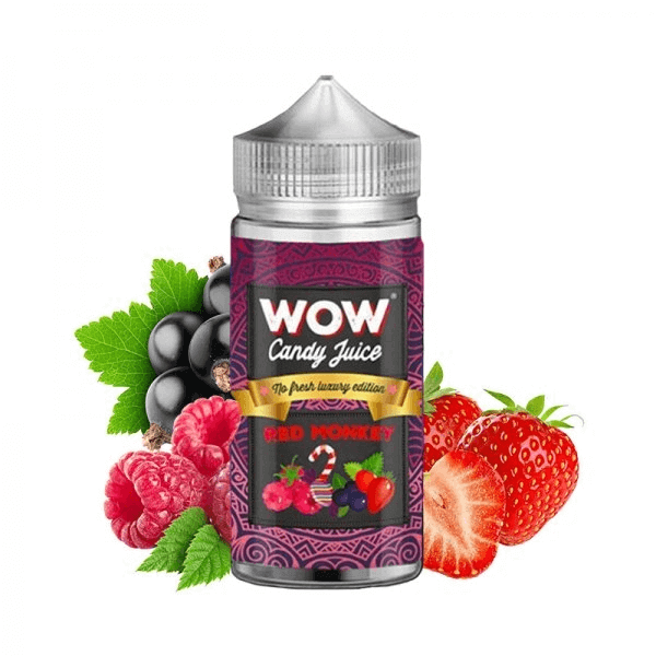 WOW CANDY JUICE E-liquide Red Monkey 100ml-0 mg-No Fresh-VAPEVO