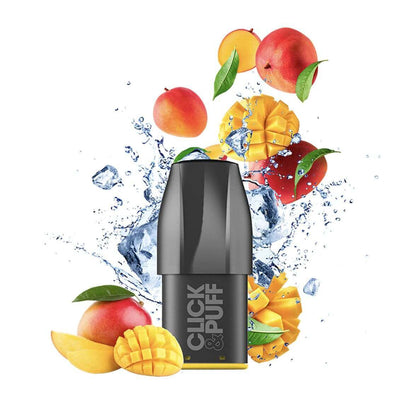 X-BAR Click & Puff - Pack de 2 Cartouches 2ml 650 Puffs-10 mg-Ice Mango-VAPEVO