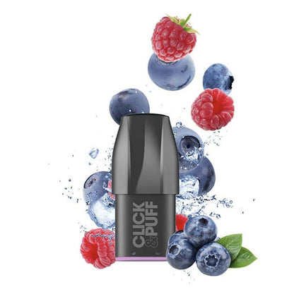 X-BAR Click & Puff - Pack de 2 Cartouches 2ml 650 Puffs-20 mg-Raspberry Blueberry-VAPEVO